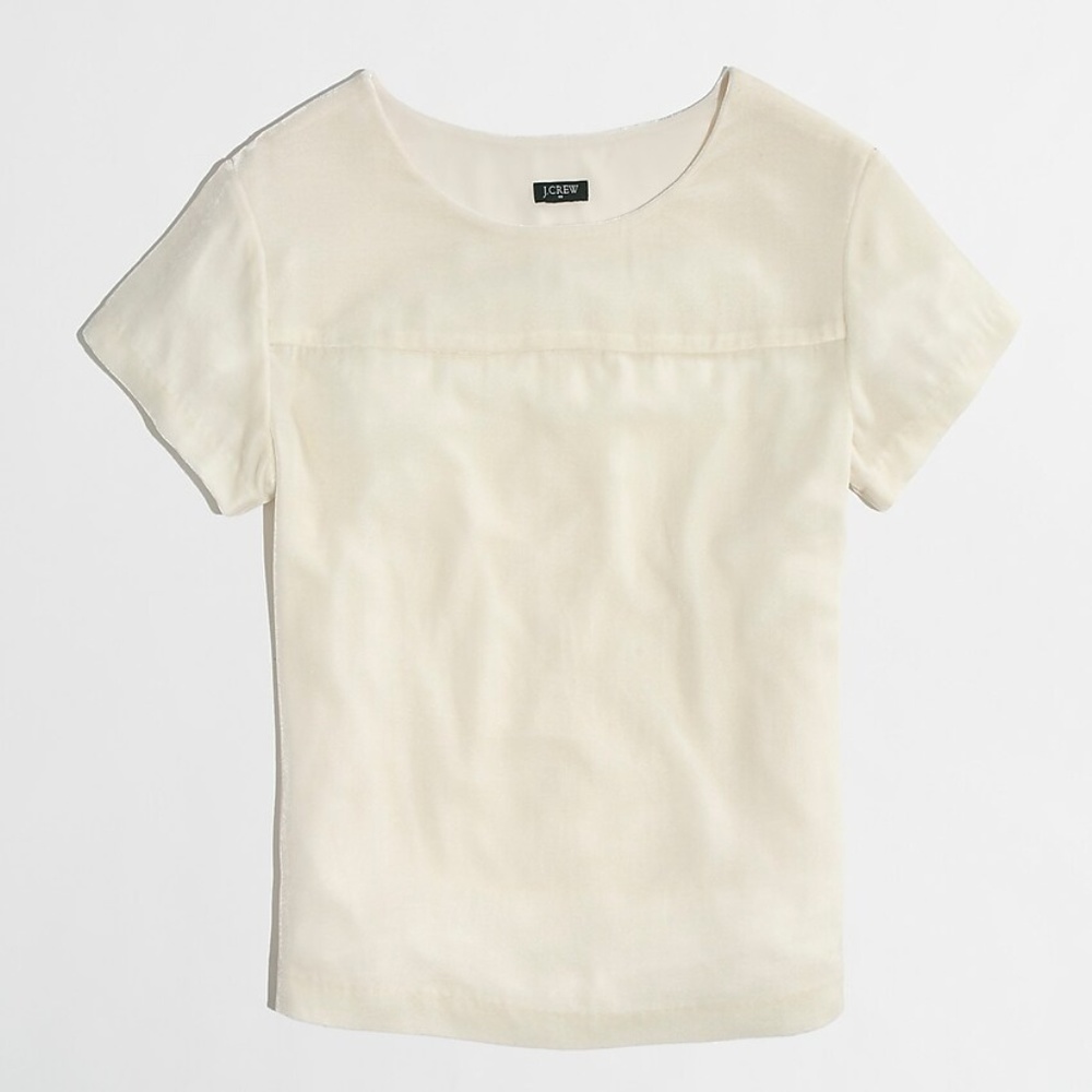 Jcrew Cream velvet Top XS